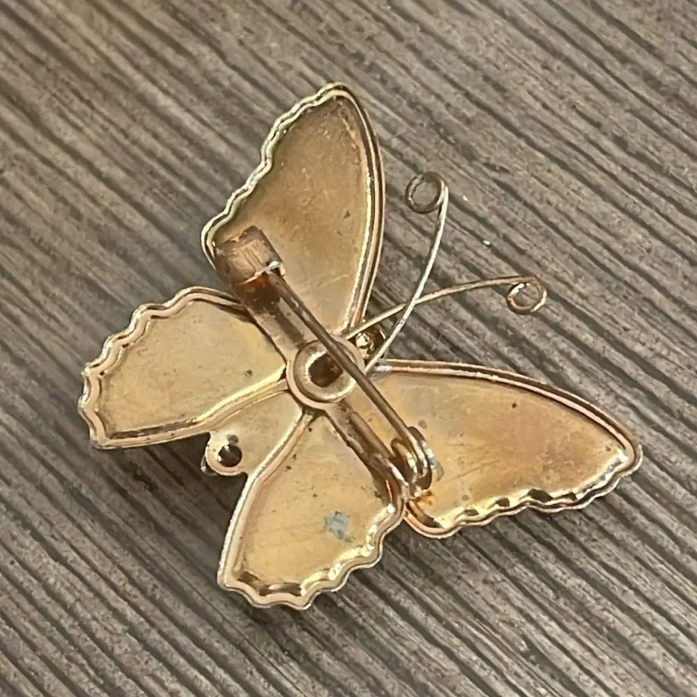 Vintage Colorful Butterfly Pin Resin Wings